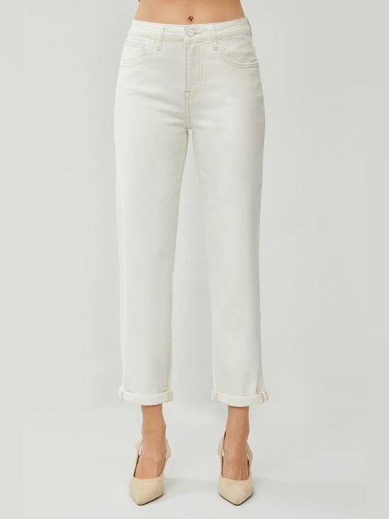 Risen Jeans Pants - RDP5546 CREAM Risen High Rise Boyfriend Pants